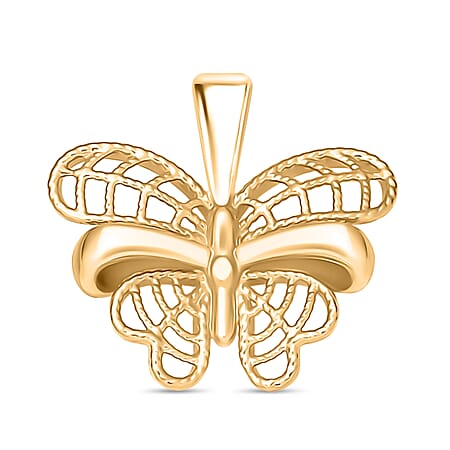 Vicenza Close Out Deal- 9K Yellow Gold Handmade Butterfly Pendant