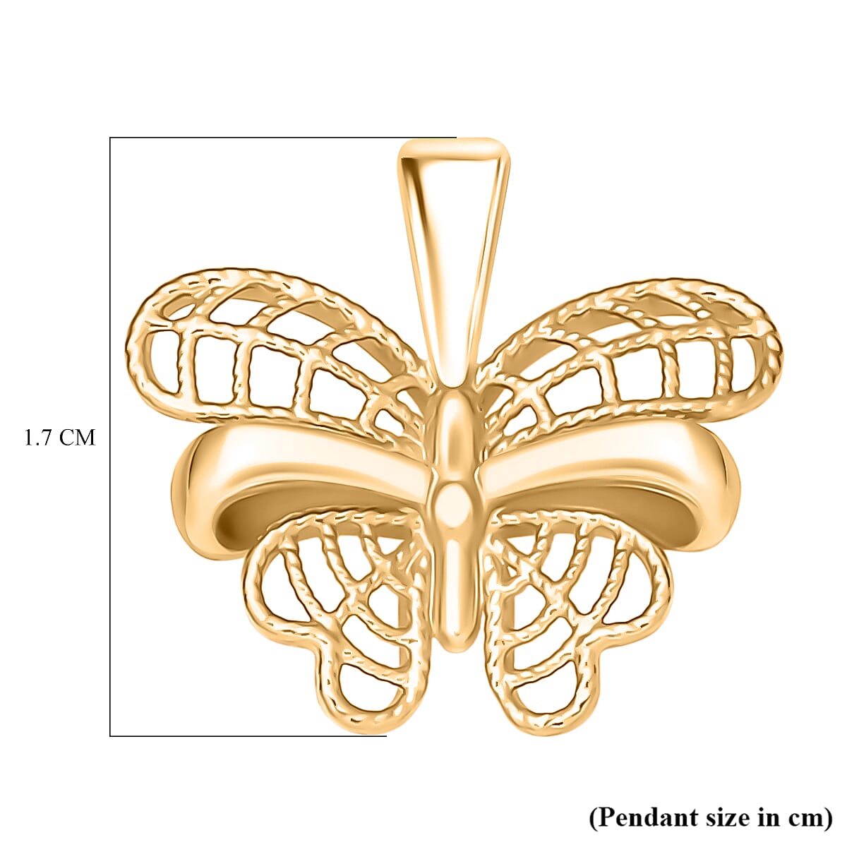 Vicenza Close Out Deal- 9K Yellow Gold Handmade Butterfly Pendant Vicenza Close Out Deal- 9K Yellow Gold Handmade Butterfly Pendant