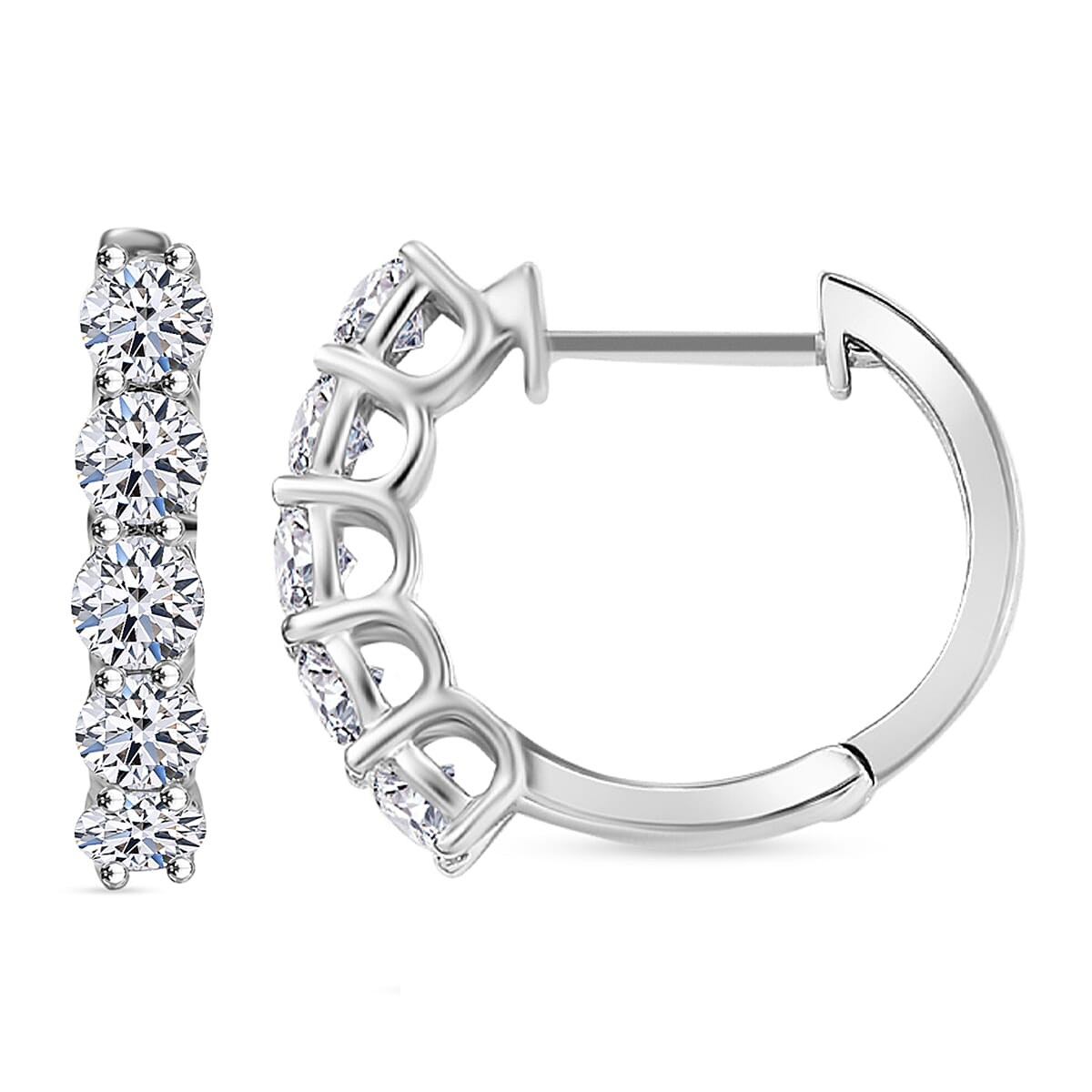 Luxuriant 950 Platinum SGL Certified (VS-EF) Lab Grown Diamond Hoop Earring 1.08 Ct.