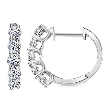 LUXURIANT 1 Ct. Lab Grown Diamond Hoop Earring in 950 Platinum SGL Certified (VS/E-F)