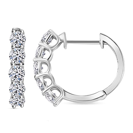Luxuriant 950 Platinum SGL Certified (VS-EF) Lab Grown Diamond Hoop Earring 1.08 Ct.