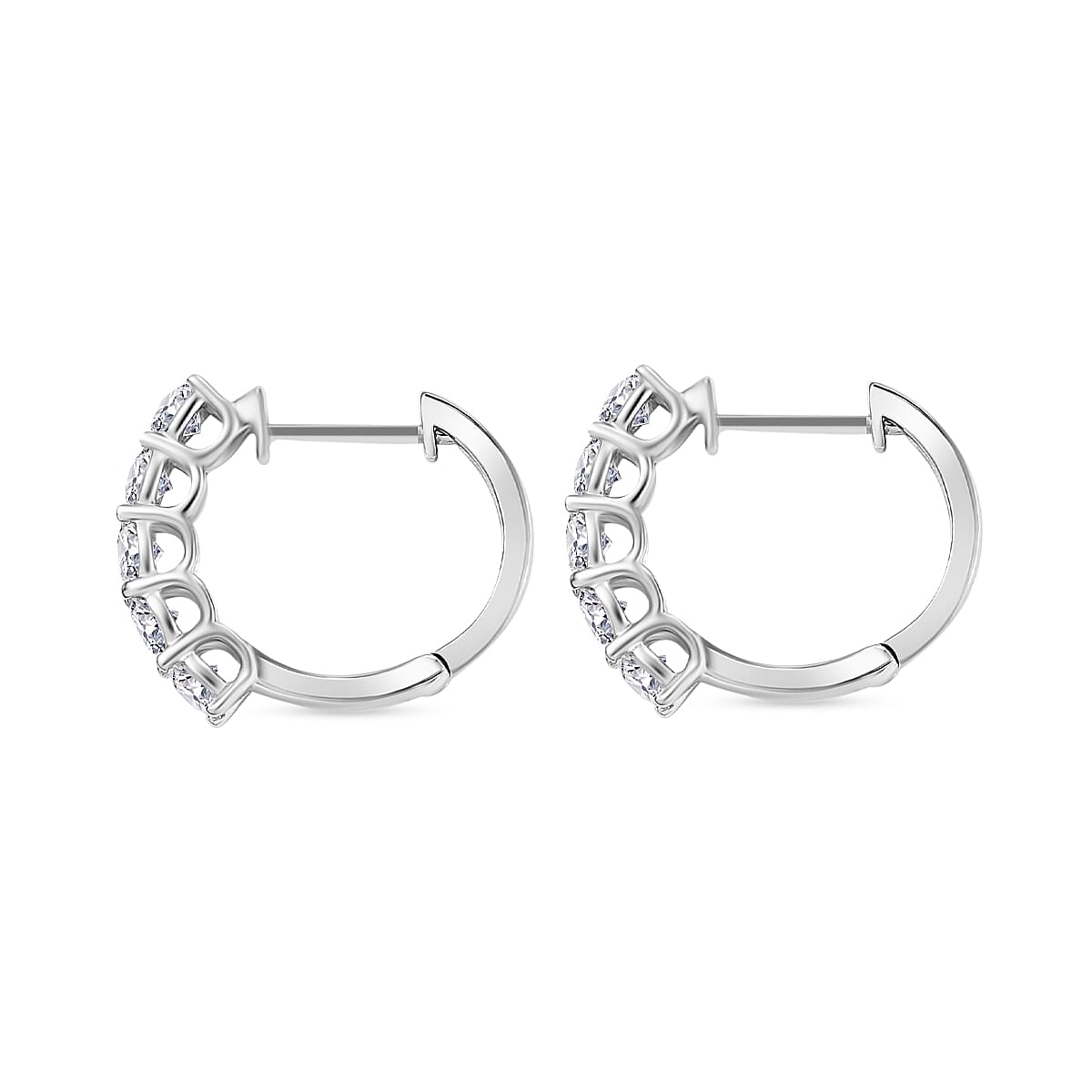 Luxuriant 950 Platinum SGL Certified (VS-EF) Lab Grown Diamond Hoop Earring 1.08 Ct.
