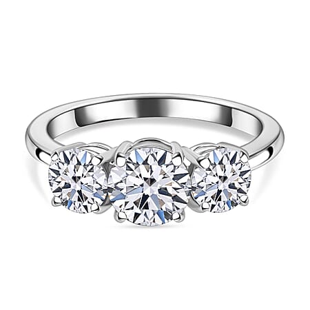 LUXURIANT 950 Platinum SGL Certified (VS-G/H) Lab Grown Diamond Trilogy Ring 2.08 Ct.