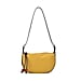 Elegant Genuine Leather Curved Shoulder Bag with Adjustable Strap - Yellow