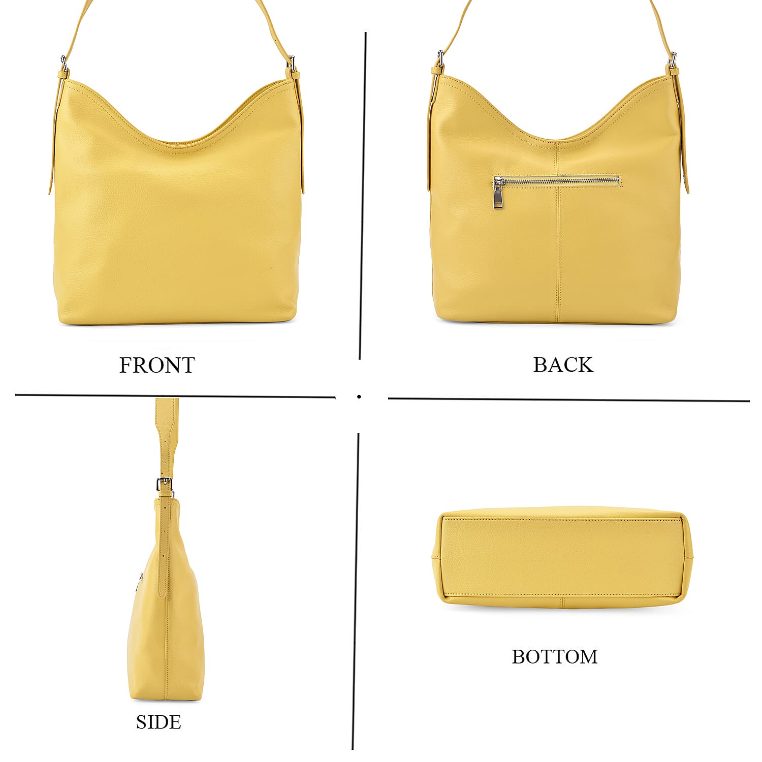 SUPERFIND - Hongkong Closeout Deal - 100% Genuine Leather Litchi Embossed Crossbody Bag - Buttermilk