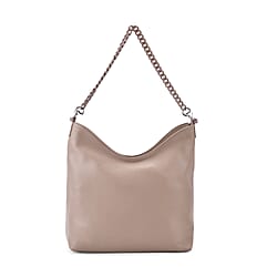 Hongkong Closeout Deal - 100%  Genuine Leather Litchi Embossed Crossbody Bag -  Off White