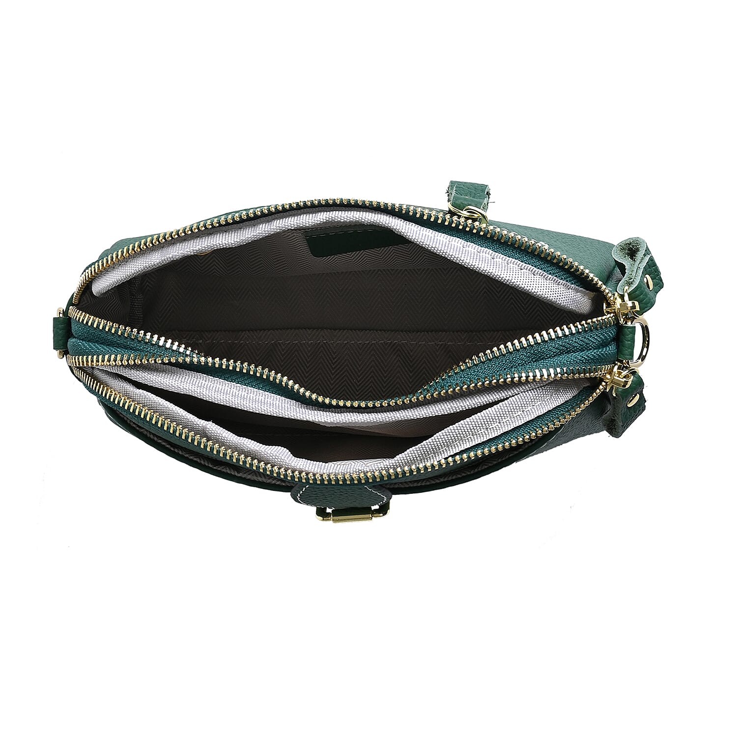 Genuine Leather Classic Crossbody Bag - Green Genuine Leather Classic Crossbody Bag - Green