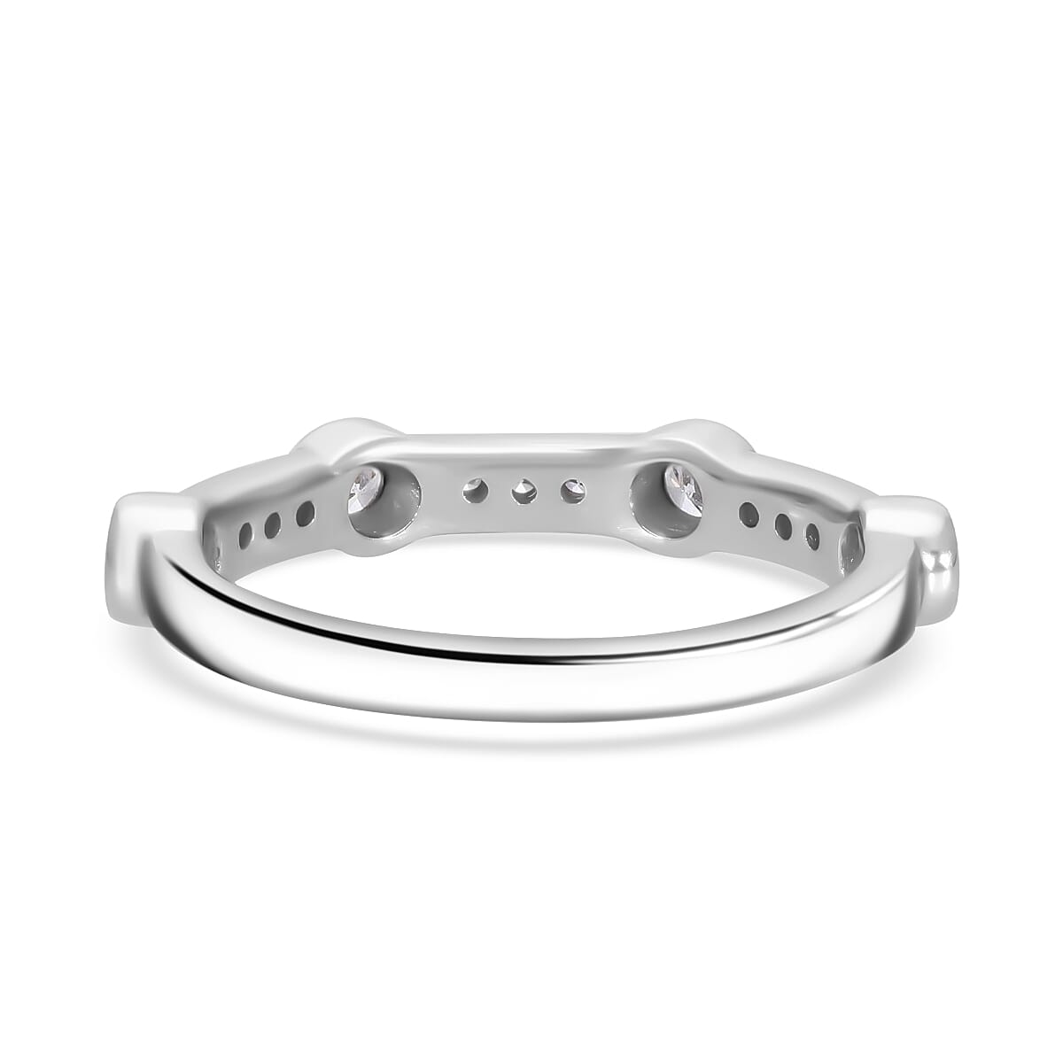 Luxuriant Diamond Lab Grown Diamond Ring in Platinum Overlay Sterling Silver 0.49 Ct.