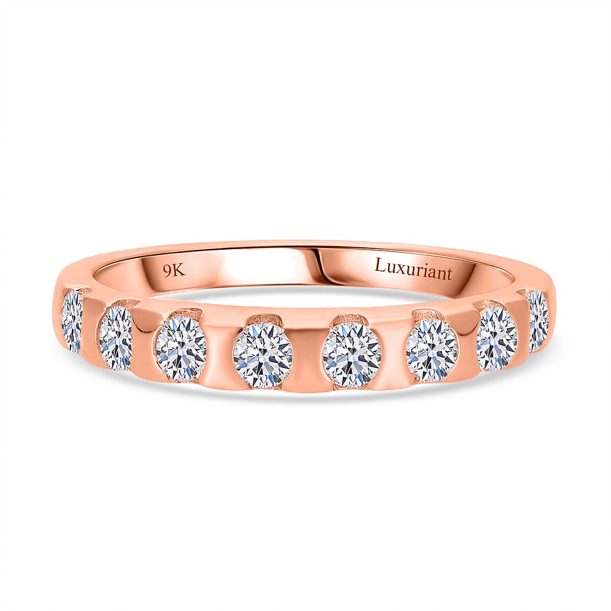 Luxuriant Diamond 9K Rose Gold Lab Grown Diamond Ring 0.50 Ct.
