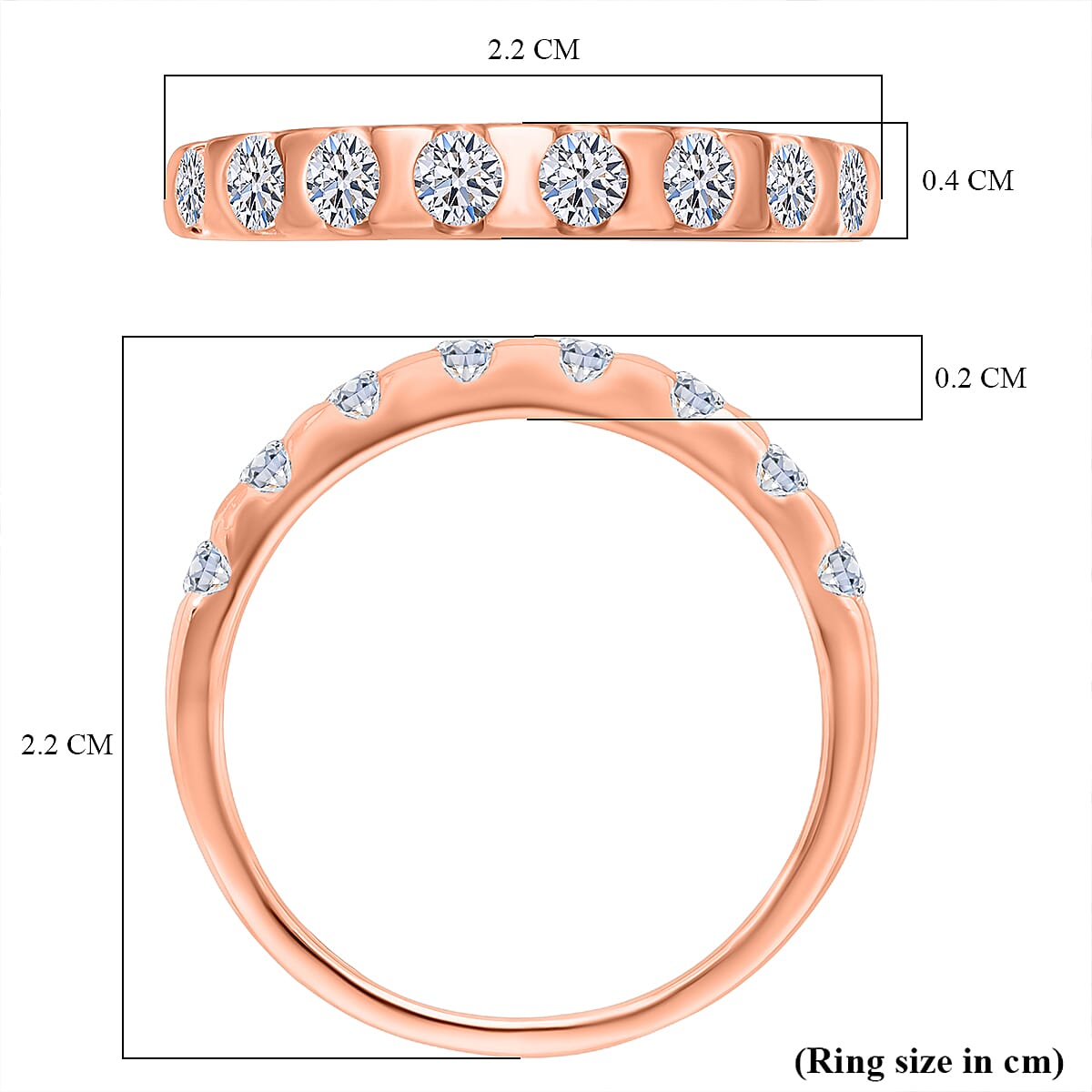 Luxuriant Diamond 9K Rose Gold Lab Grown Diamond Ring 0.50 Ct.