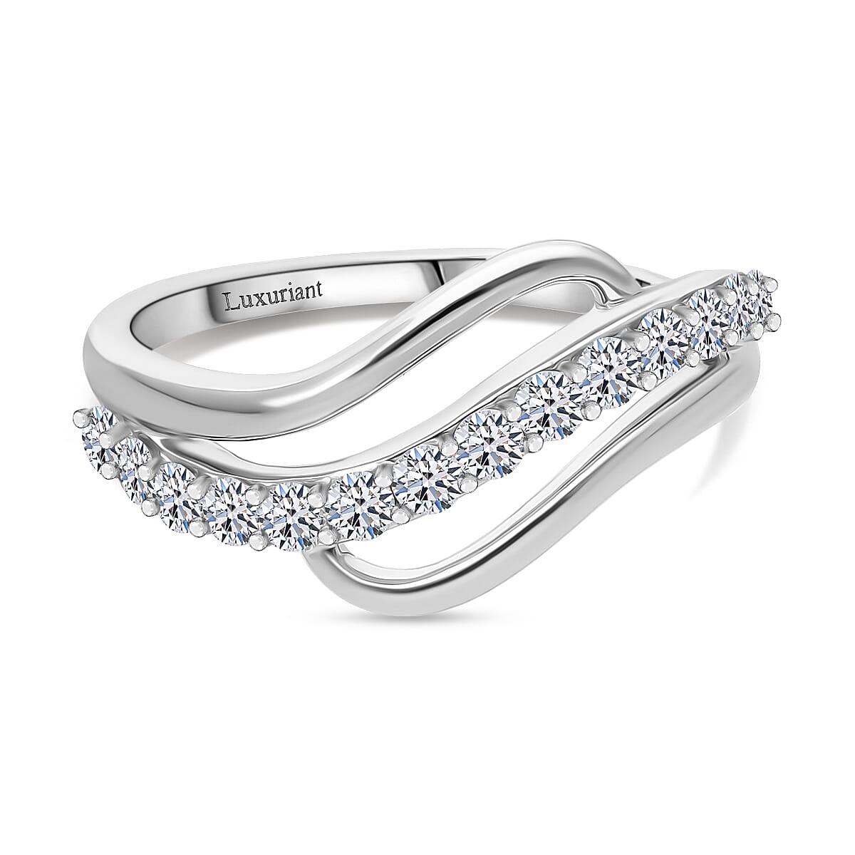 Luxuriant 9K White Gold White Diamond (SI-GH) Ring 0.51 Ct.