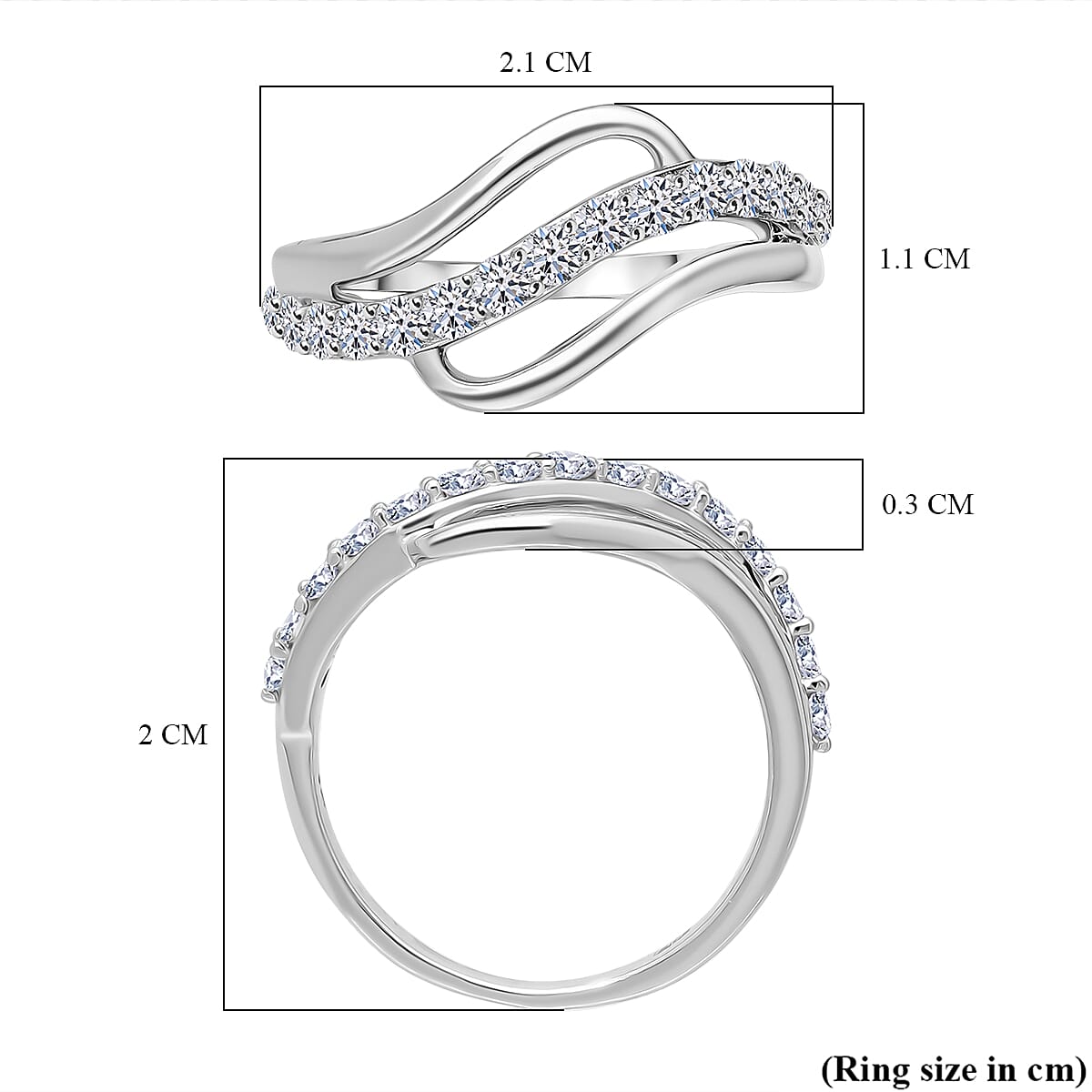 Luxuriant 9K White Gold White Diamond (SI-GH) Ring 0.51 Ct.