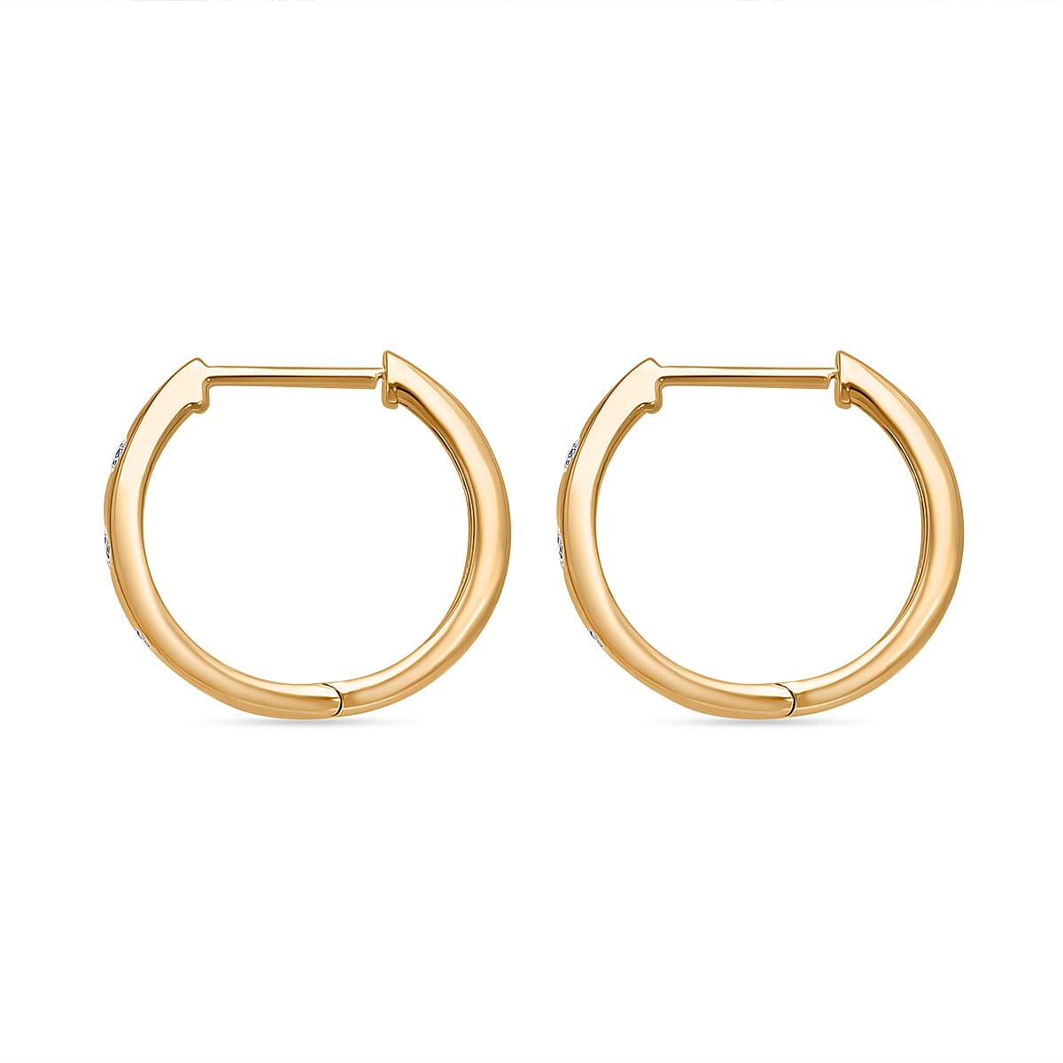 Luxuriant Diamond Lab Grown Diamond Hoop Earring in Vermeil Yellow Gold Plated Sterling Silver 0.25 Ct.