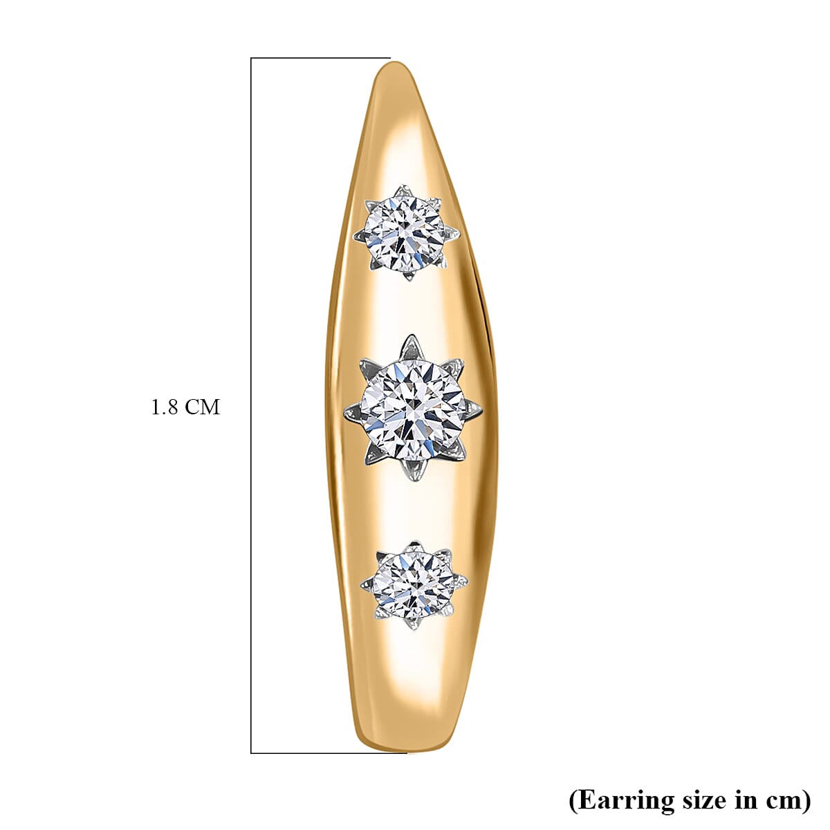 Luxuriant Diamond Lab Grown Diamond Hoop Earring in Vermeil Yellow Gold Plated Sterling Silver 0.25 Ct.