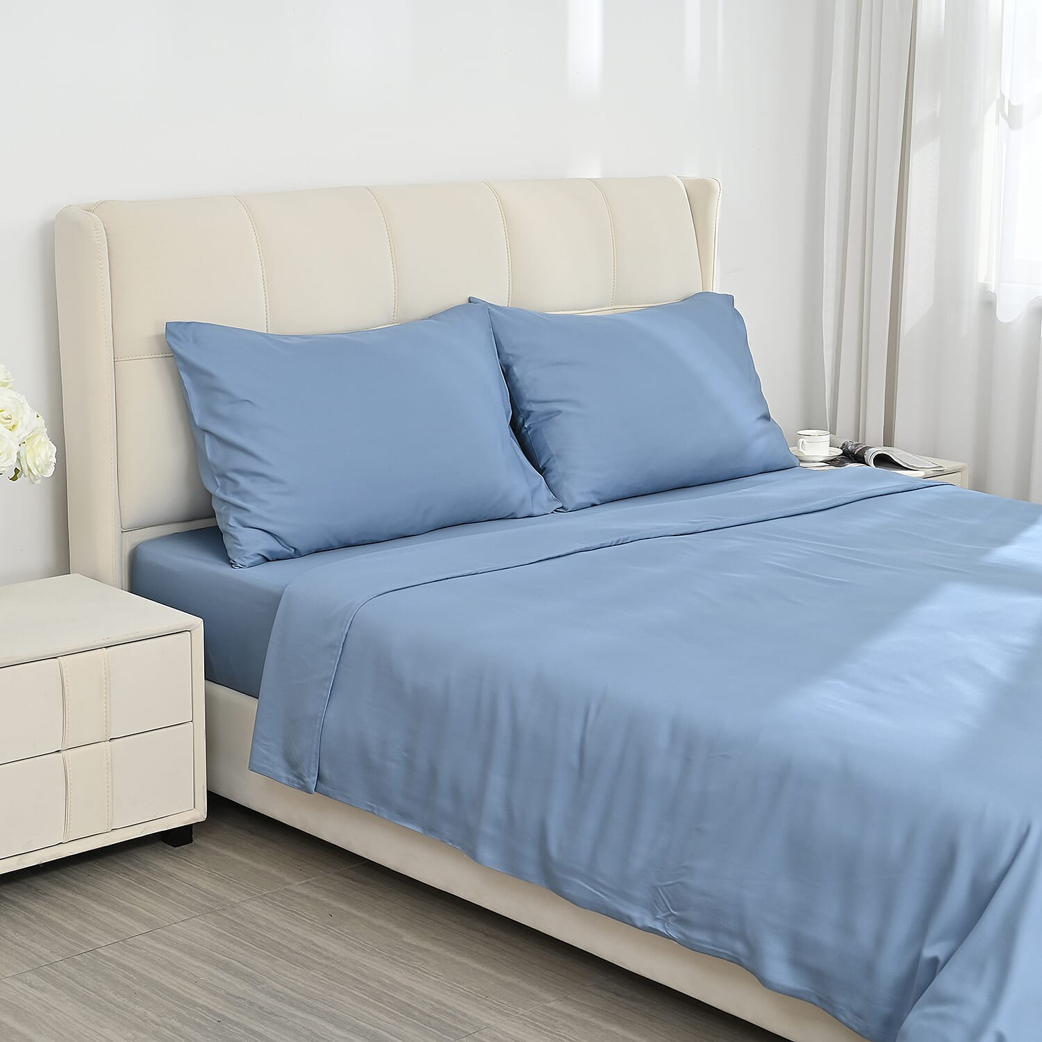 4-Piece Bamboo Bedding Set incl. Duvet Cover, Fitted Sheet & 2 Pillowcases 4-Piece Bamboo Bedding Set incl. Duvet Cover, Fitted Sheet & 2 Pillowcases