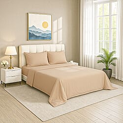4-Piece Bamboo Bedding Set incl. Duvet Cover, Fitted Sheet & 2 Pillowcases