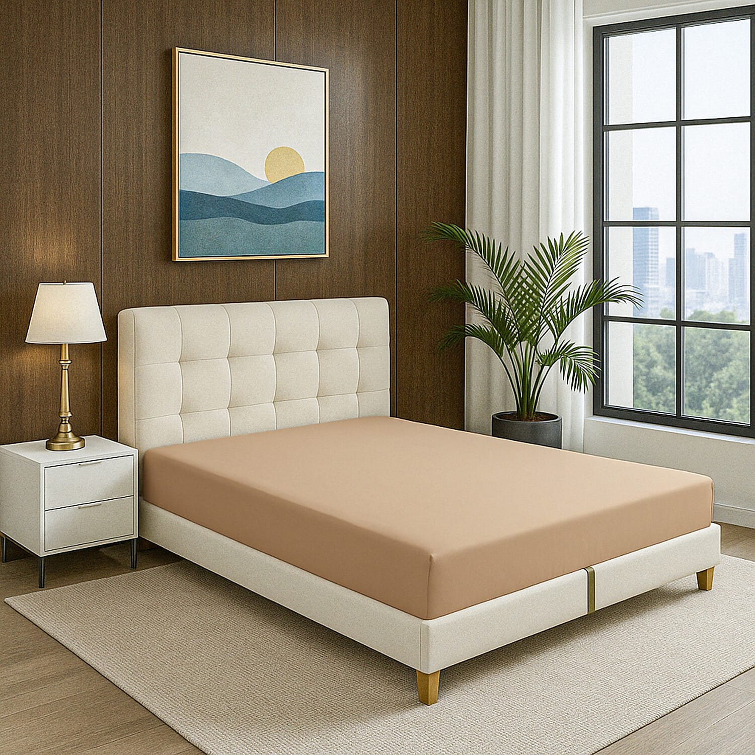 4-Piece Bamboo Bedding Set incl. Duvet Cover, Fitted Sheet & 2 Pillowcases