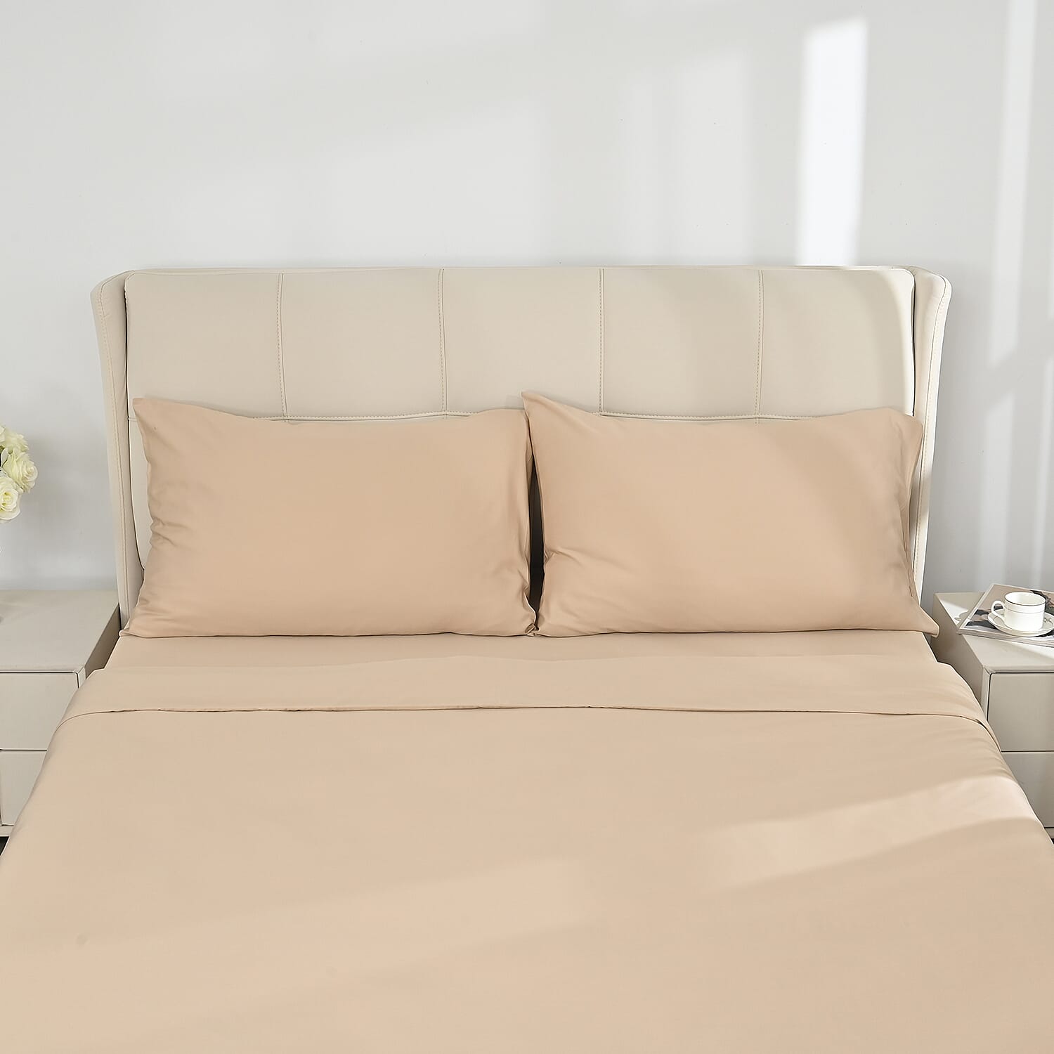 4-Piece Bamboo Bedding Set incl. Duvet Cover, Fitted Sheet & 2 Pillowcases