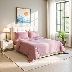 4-Piece Bamboo Bedding Set incl. Duvet Cover, Fitted Sheet & 2 Pillowcases