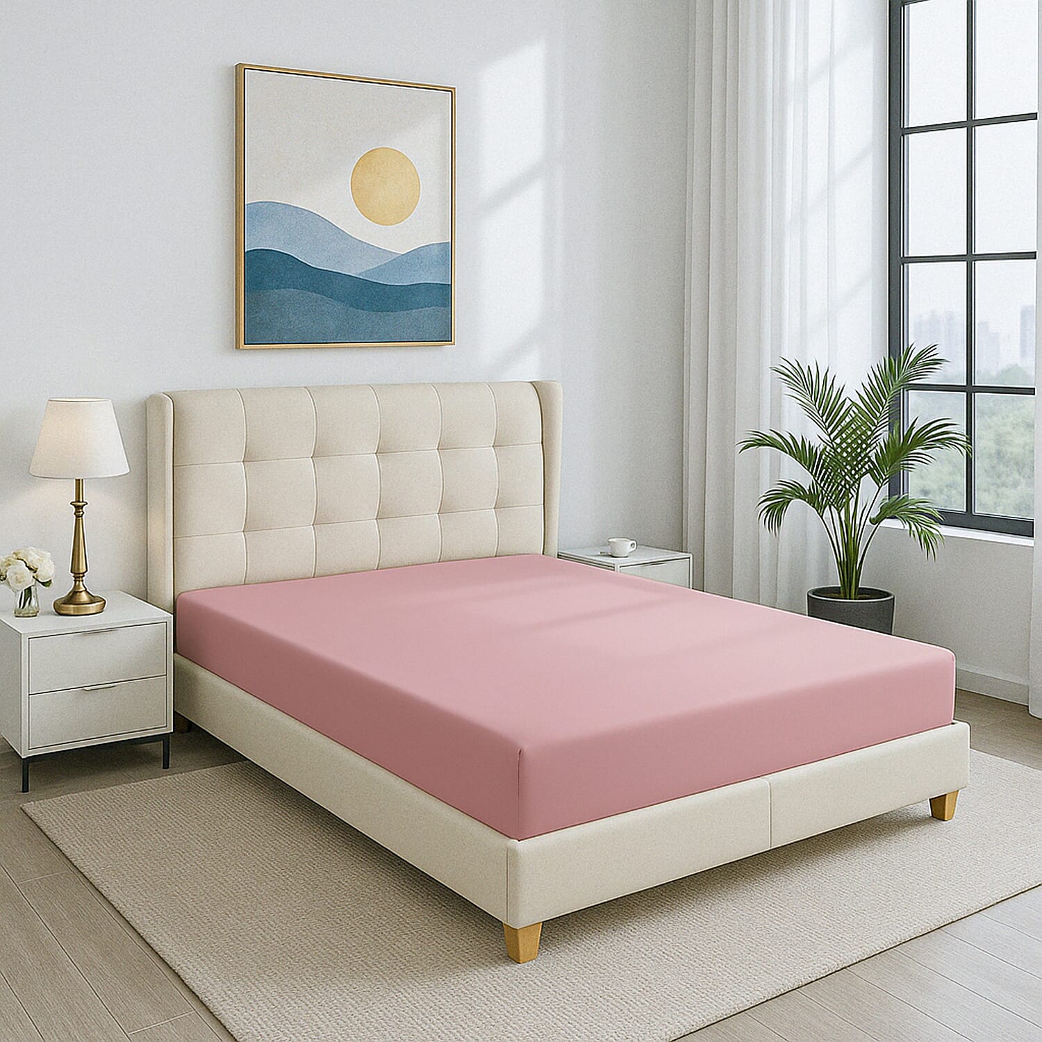 4-Piece Bamboo Bedding Set incl. Duvet Cover, Fitted Sheet & 2 Pillowcases