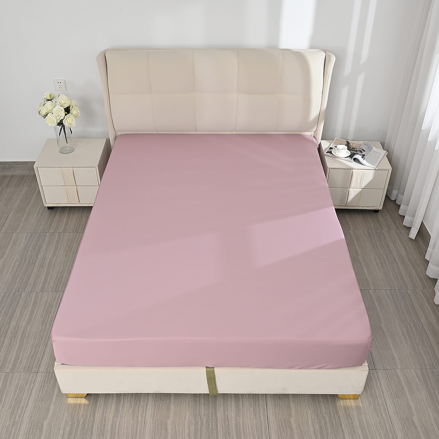 4-Piece Bamboo Bedding Set incl. Duvet Cover, Fitted Sheet & 2 Pillowcases