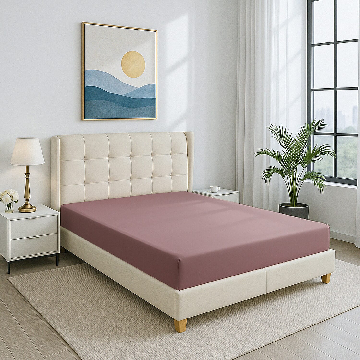 4-Piece Bamboo Bedding Set incl. Duvet Cover, Fitted Sheet & 2 Pillowcases