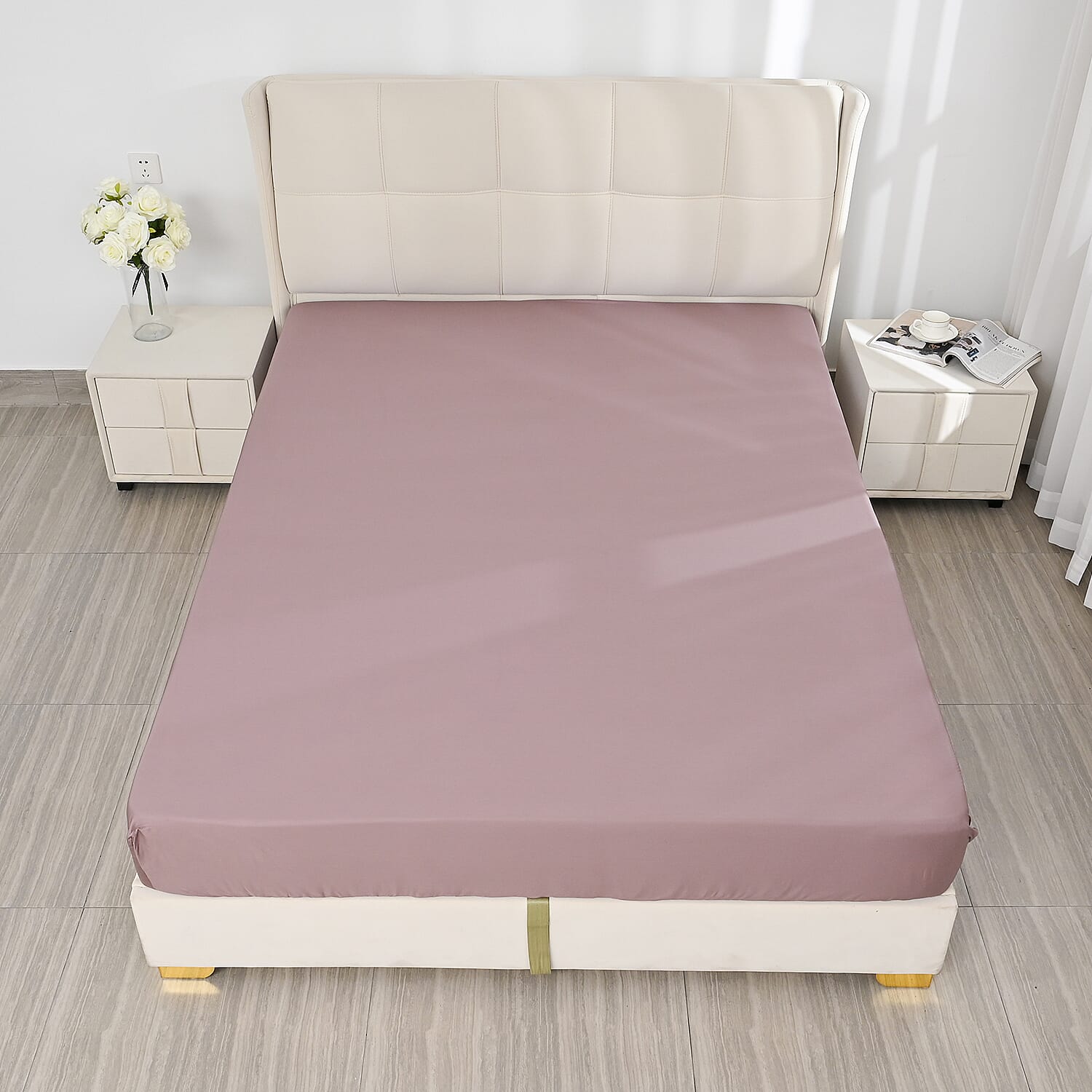 4-Piece Bamboo Bedding Set incl. Duvet Cover, Fitted Sheet & 2 Pillowcases