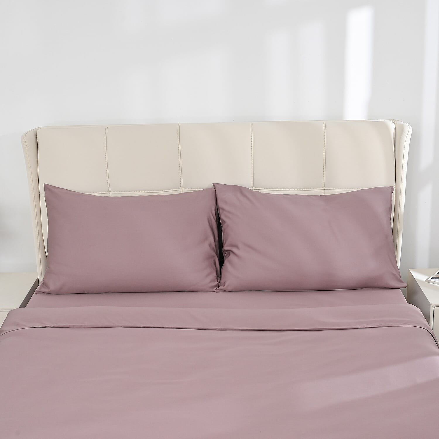 4-Piece Bamboo Bedding Set incl. Duvet Cover, Fitted Sheet & 2 Pillowcases