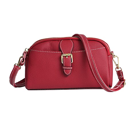 Crossbody Bag (Size - One Size) - Burgundy & Black