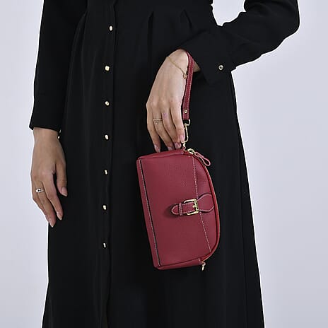 Crossbody Bag (Size - One Size) - Burgundy & Black