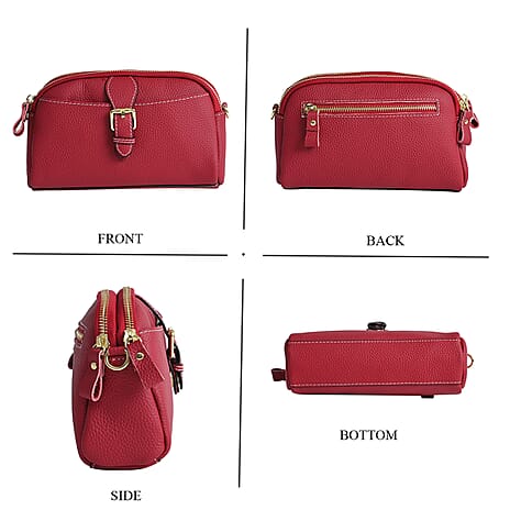 Crossbody Bag (Size - One Size) - Burgundy & Black