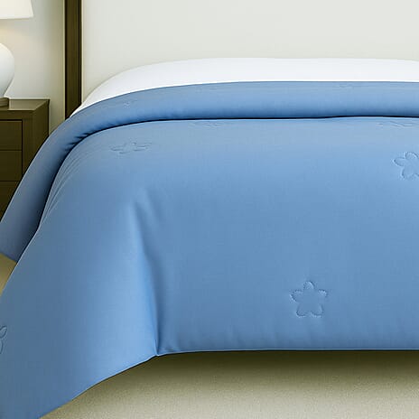 Hush Haven Soft - Breathable Bamboo Viscose Quilt with Quilting (Size 200x200) - Light Blue