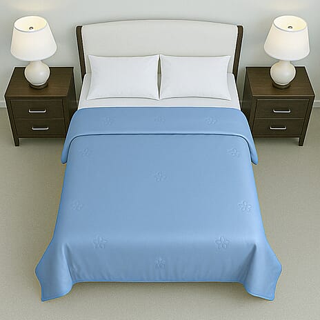 Hush Haven Soft - Breathable Bamboo Viscose Quilt with Quilting (Size 200x200) - Light Blue