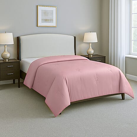 Hush Haven Soft - Breathable Bamboo Viscose Quilt with Quilting (Size - King, 225X220 cm) - Blush