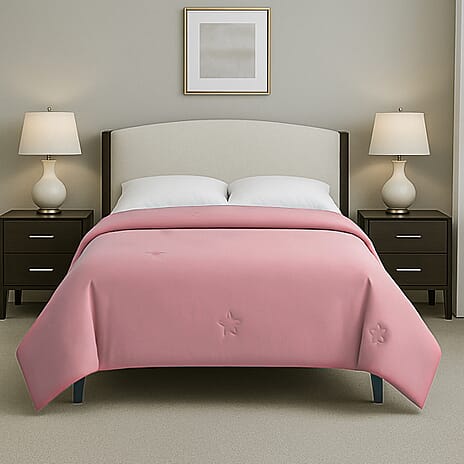 Hush Haven Soft - Breathable Bamboo Viscose Quilt with Quilting (Size - King, 225X220 cm) - Blush