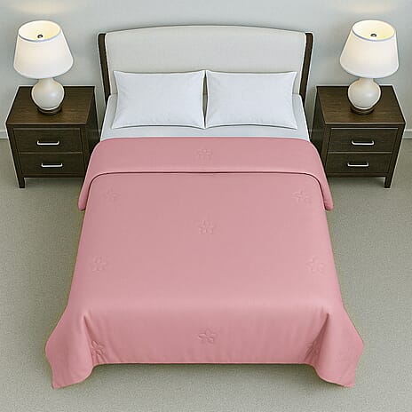 Hush Haven Soft - Breathable Bamboo Viscose Quilt with Quilting (Size - King, 225X220 cm) - Blush