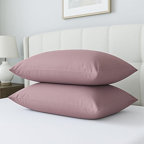 Hush Haven - Set of 2 Soft - Breathable Bamboo Pillowcases (Size 75x50cm) - Mauve