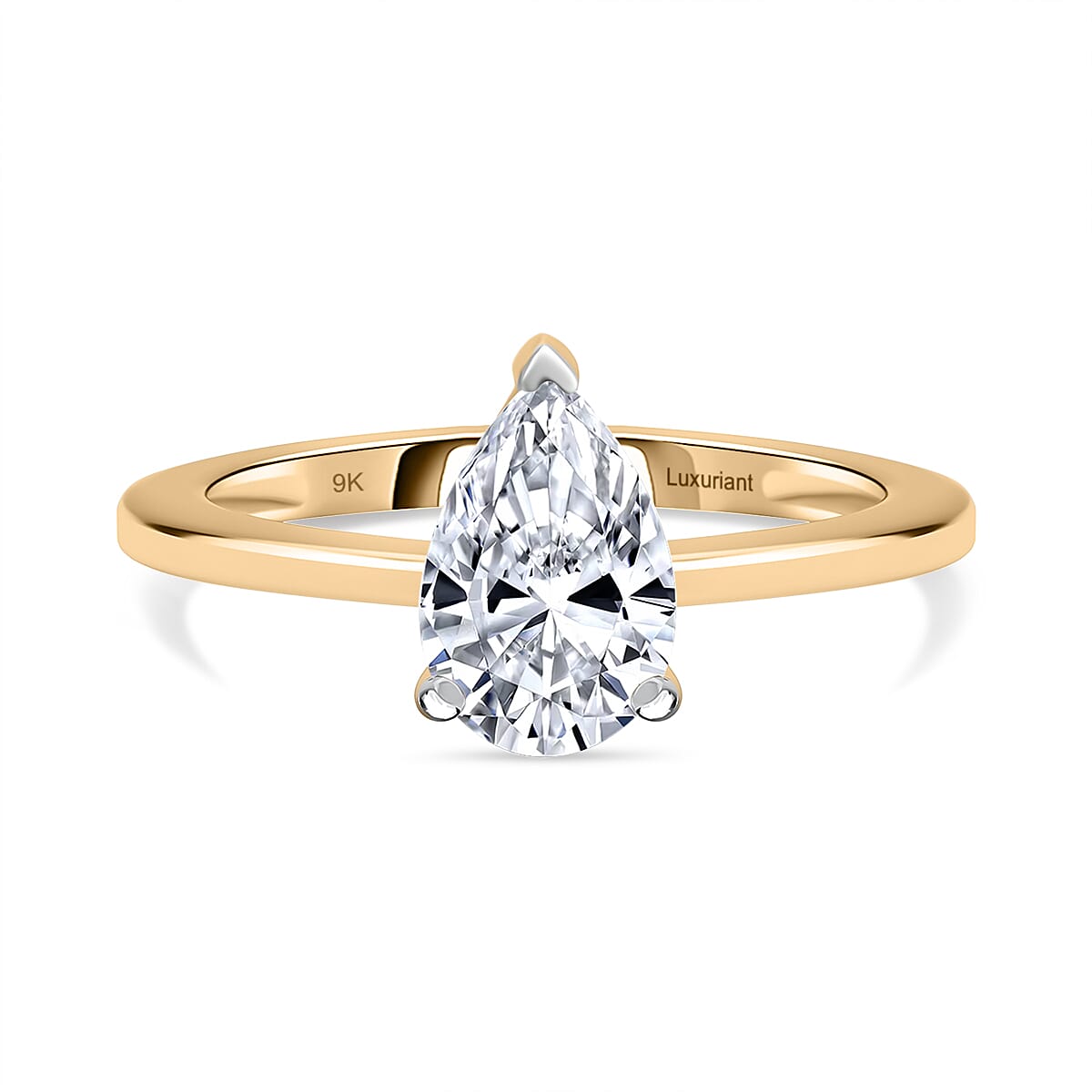 Luxuriant 9K Yellow Gold SGL Certified (VS-GH) Lab Grown Diamond Ring 1.00 Ct.