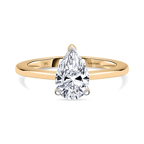 Luxuriant 9K Yellow Gold SGL Certified (VS-GH) Lab Grown Diamond Ring 1.00 Ct.