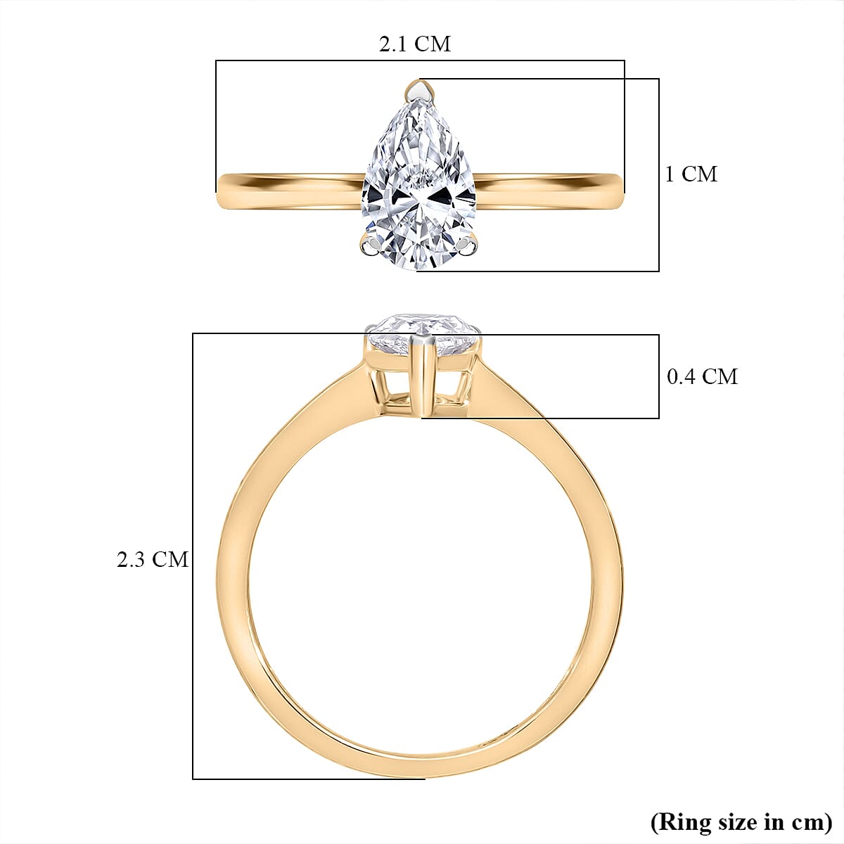 Luxuriant 9K Yellow Gold SGL Certified (VS-GH) Lab Grown Diamond Ring 1.00 Ct.