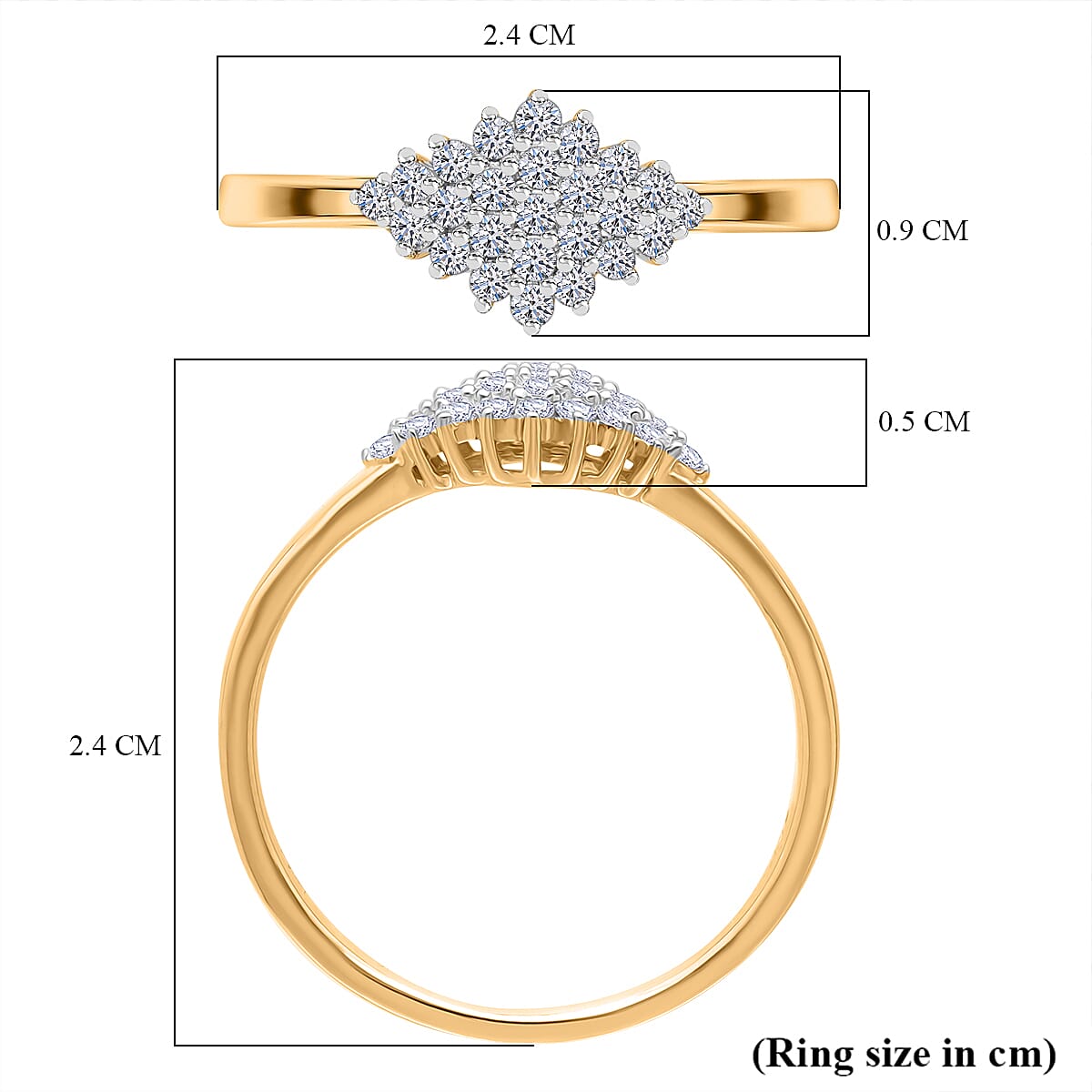 Luxuriant 9K Yellow Gold Lab Grown Diamond (VS-GH) Ring 0.33 Ct.