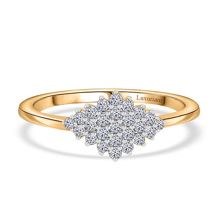 LUXURIANT 9K Yellow Gold Lab Grown Diamond Cluster Ring 0.33 Ct.