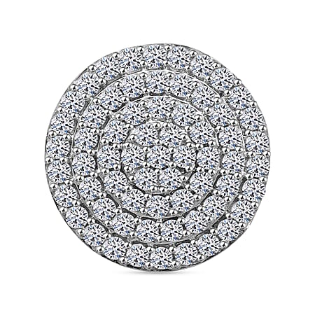 LUXURIANT 1.02 Ct. Lab Grown Diamond Cluster Pendant with Chain (Size 20) with Spring Ring Clasp in Vermeil Yellow Gold Plated Sterling Silver