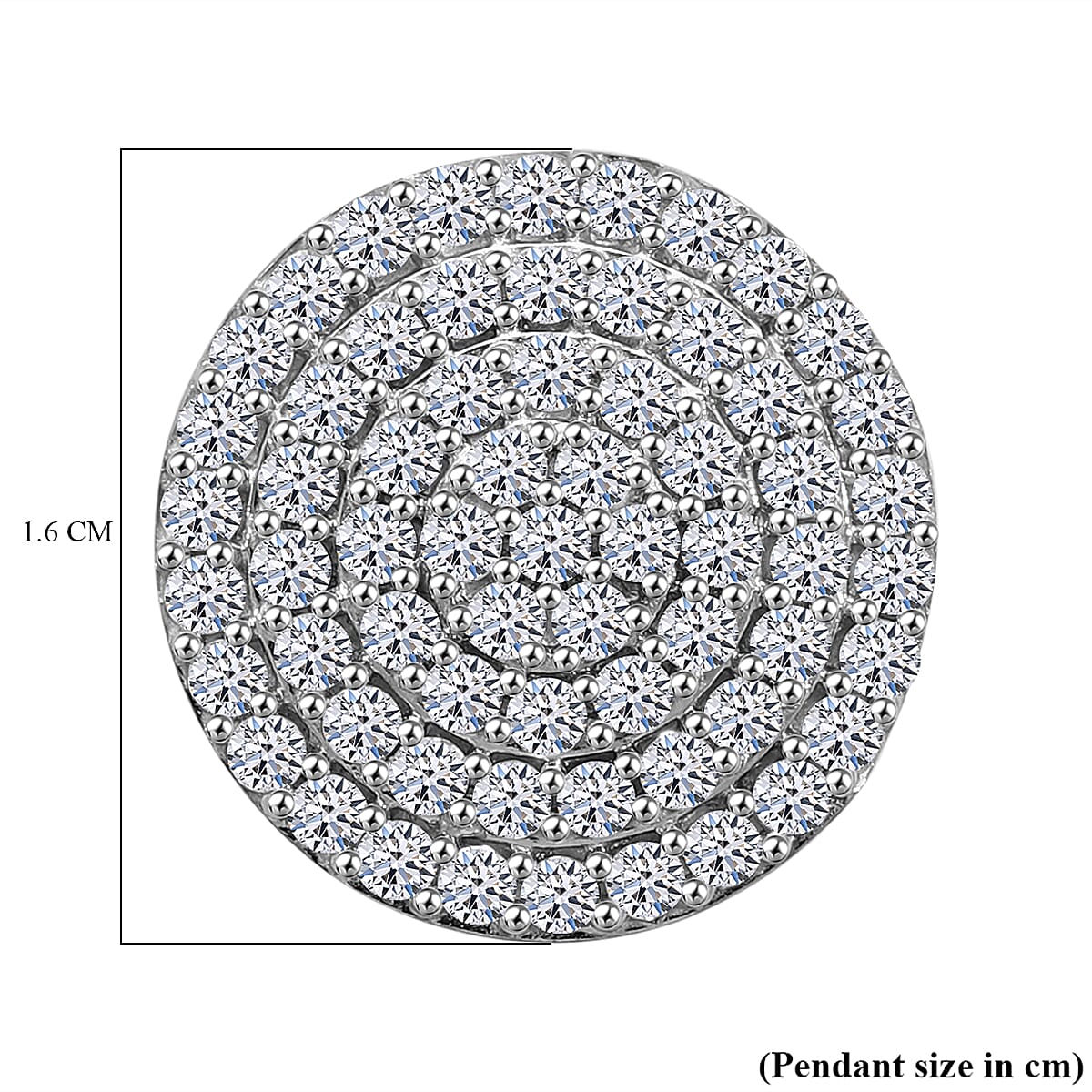 Luxuriant Diamond Lab Grown Diamond Pendant with Chain (Size - 20) with Spring Ring Clasp in Vermeil Yellow Gold Plated Sterling Silver 1.02 Ct.