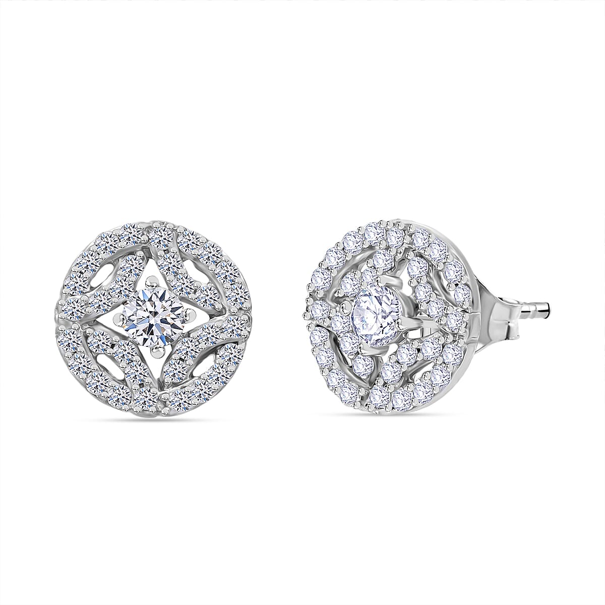 Luxuriant Diamond 9K White Gold Lab Grown Diamond Earrings 1.00 Ct. Gold Wt 2.80 Gms
