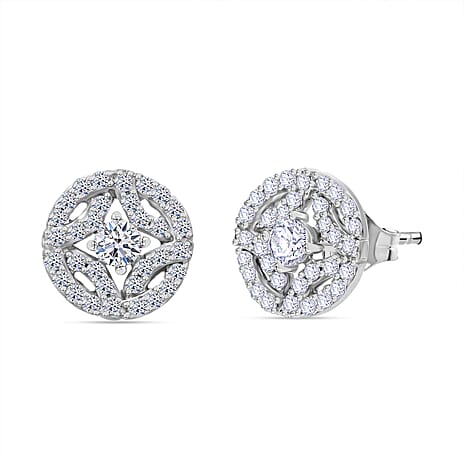 Luxuriant Diamond 9K White Gold Lab Grown Diamond Earrings 1.00 Ct. Gold Wt 2.80 Gms