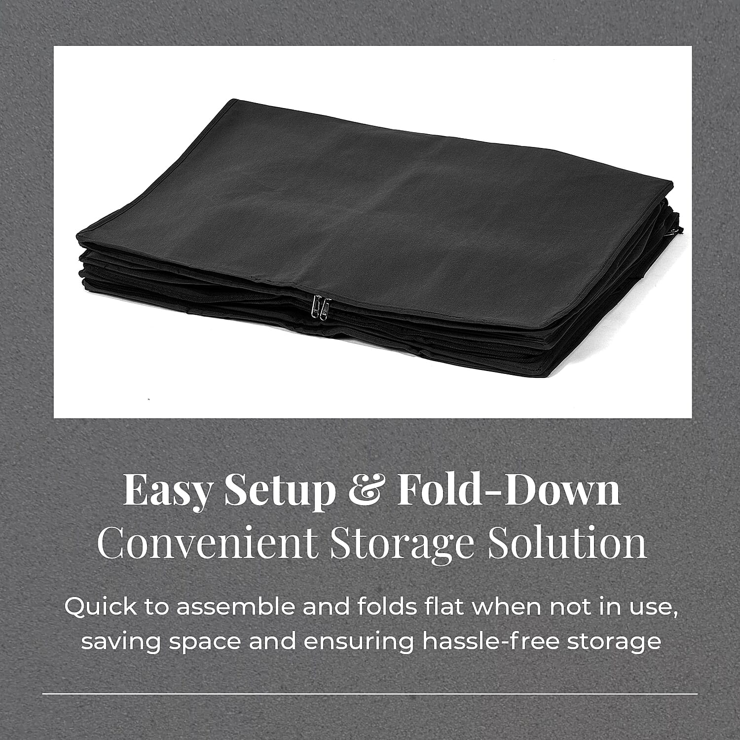 Set of 3 Collapsible Storage Bags with Transparent Window - Black