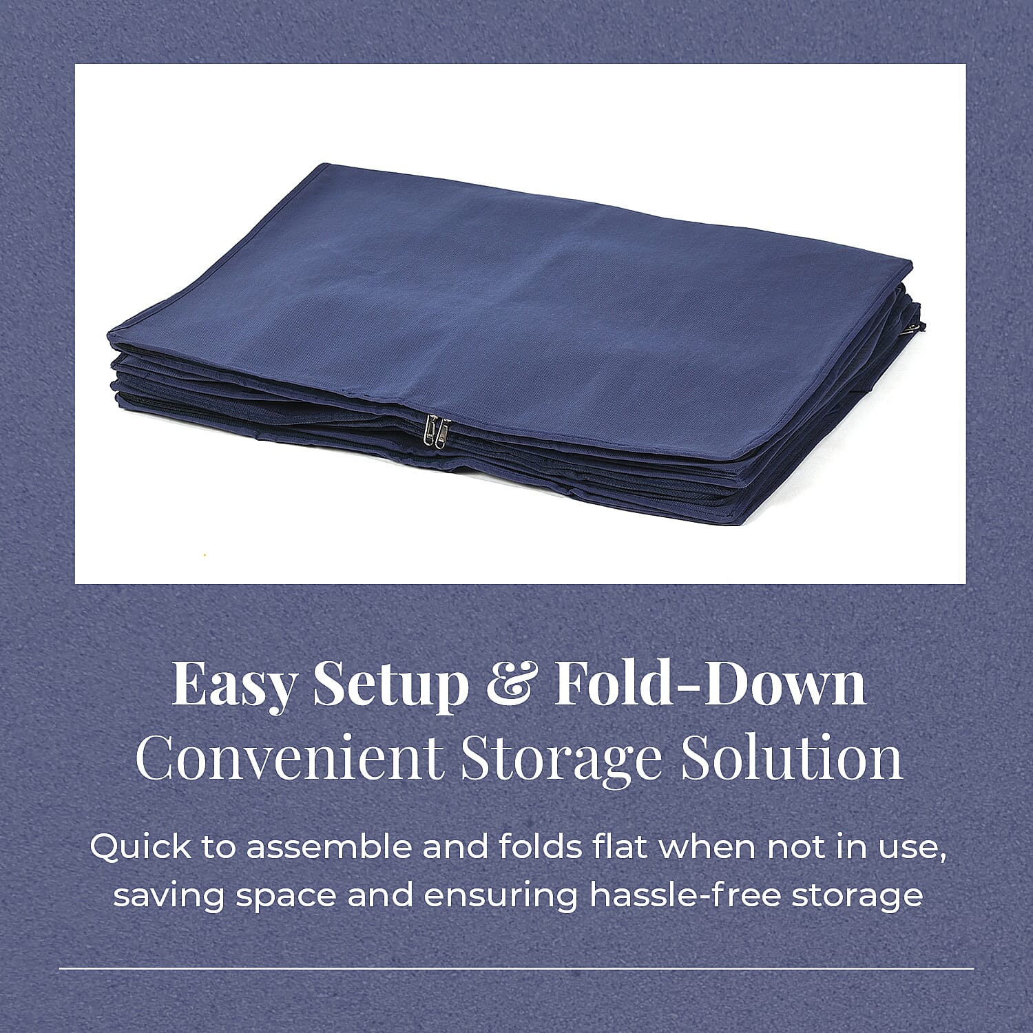 Set of 3 Collapsible Storage Bags with Transparent Window - Blue