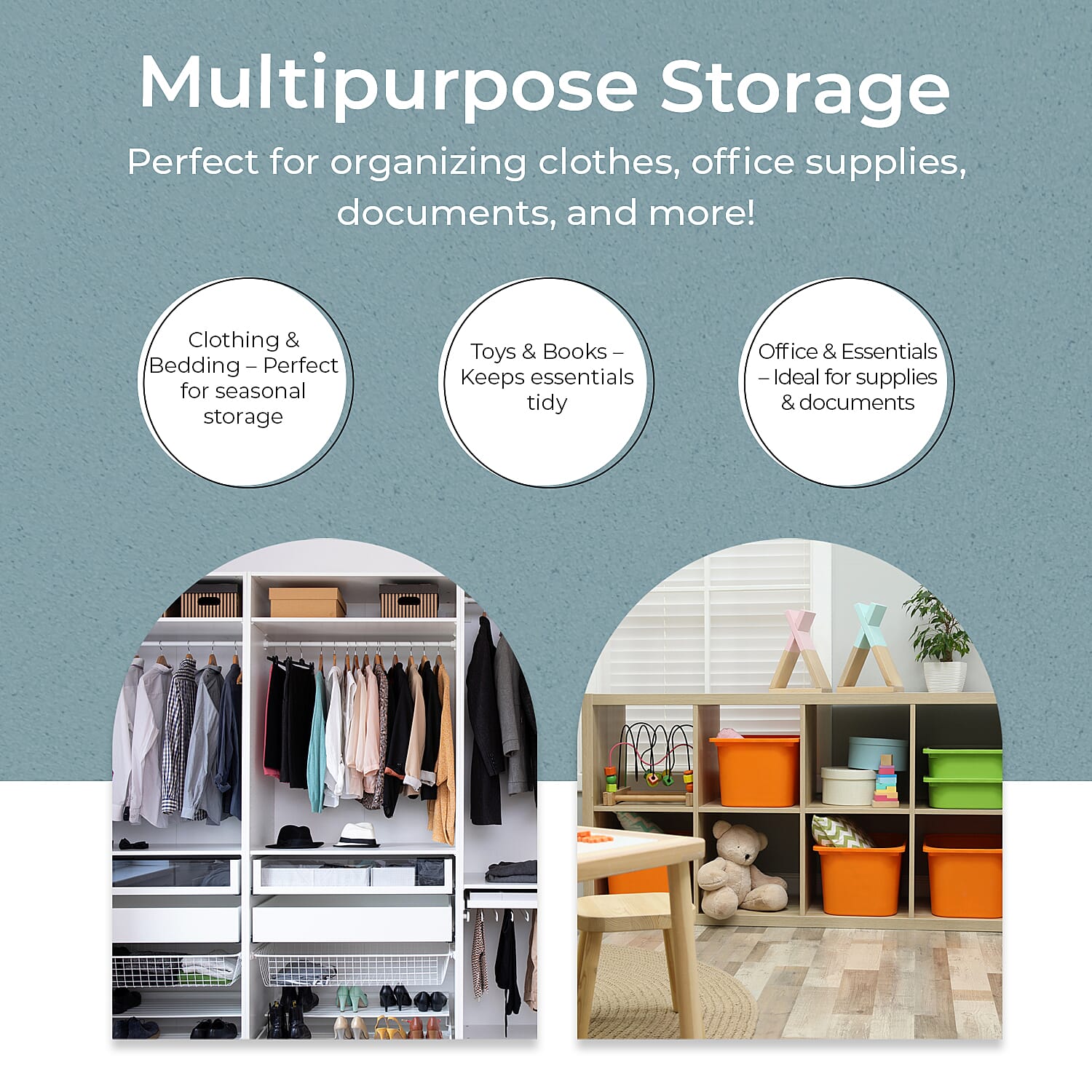 Set of 3 Collapsible Storage Bags With Transparent Window - Grey