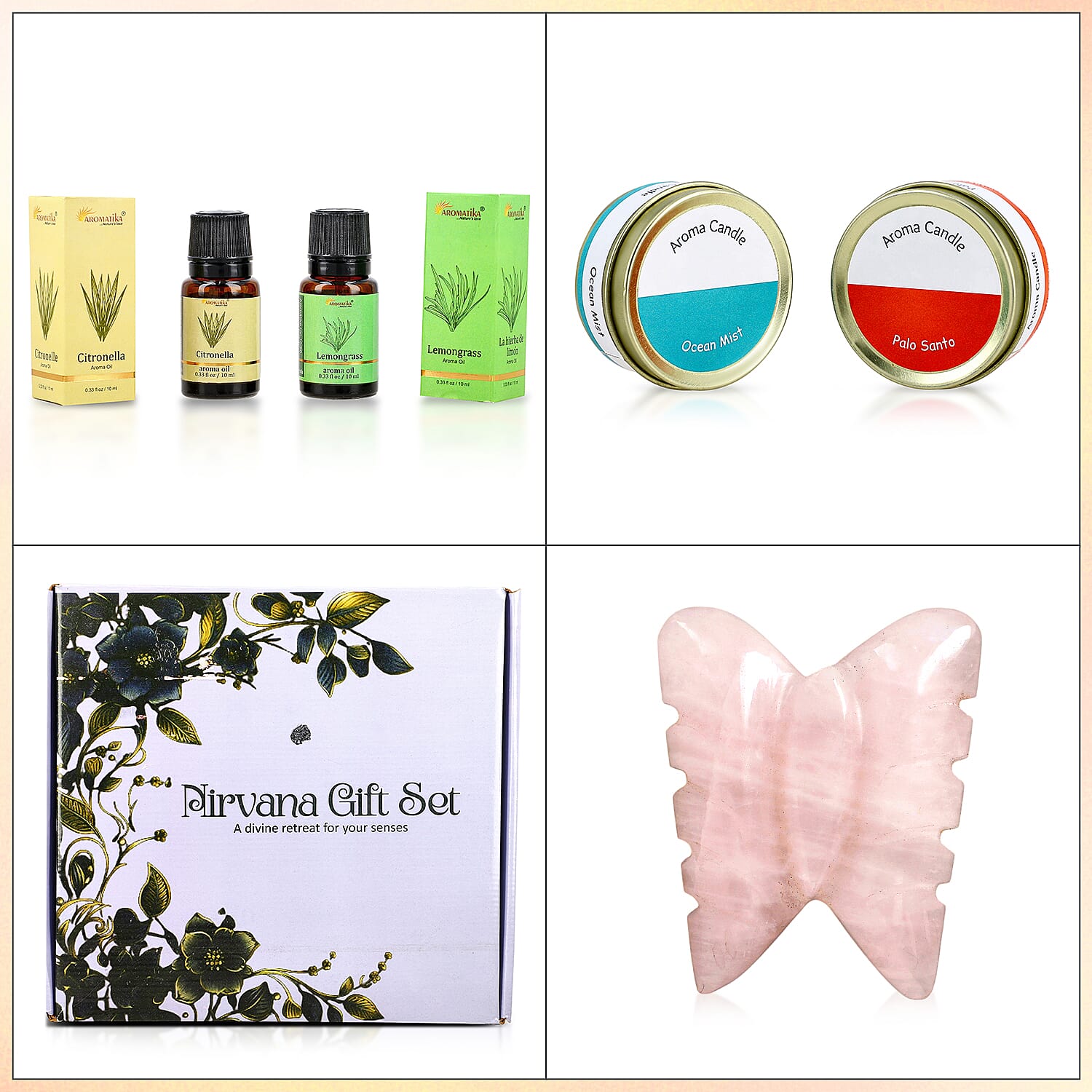 Mindful Meditation Gift Set- Buddha Backflow Incense, Scented Candles, Aroma Oils & Butterfly